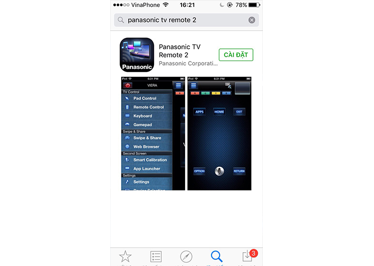 Tải và cài đặt ứng dụng Panasonic Remote 2