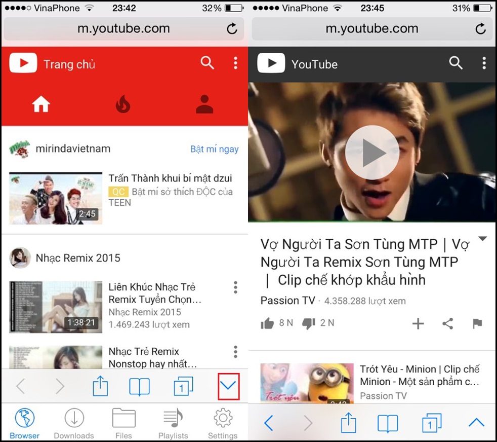 Tải video trên iPhone