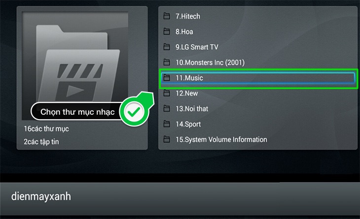 Chọn thư mục chứa nhạc