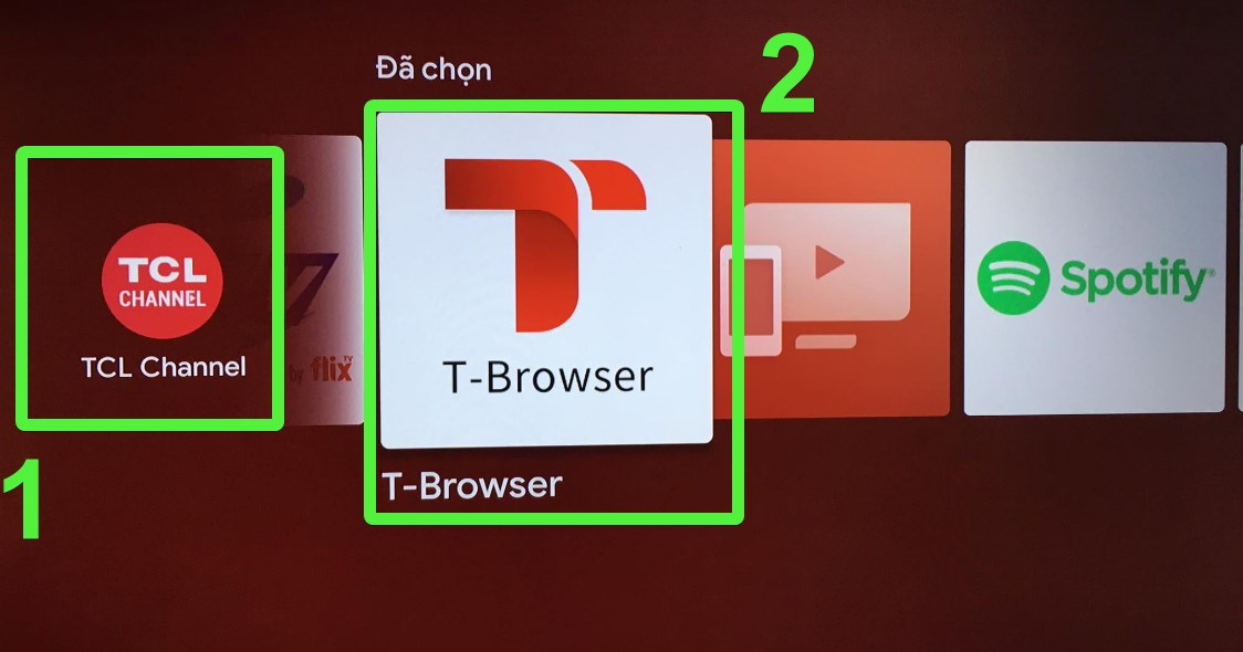 Chọn TCL Channel rồi chọn T-Browser