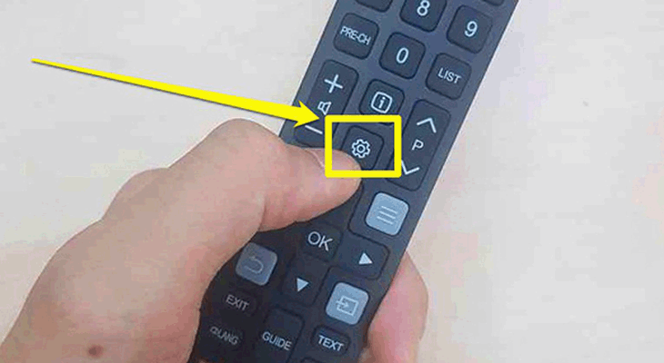 Chọn nút Cài đặt trên remote