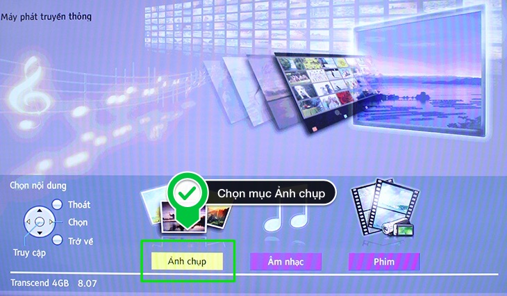 Chọn mục Ảnh chụp