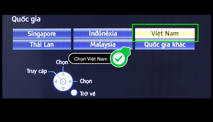 Chọn quốc gia là Việt Nam
