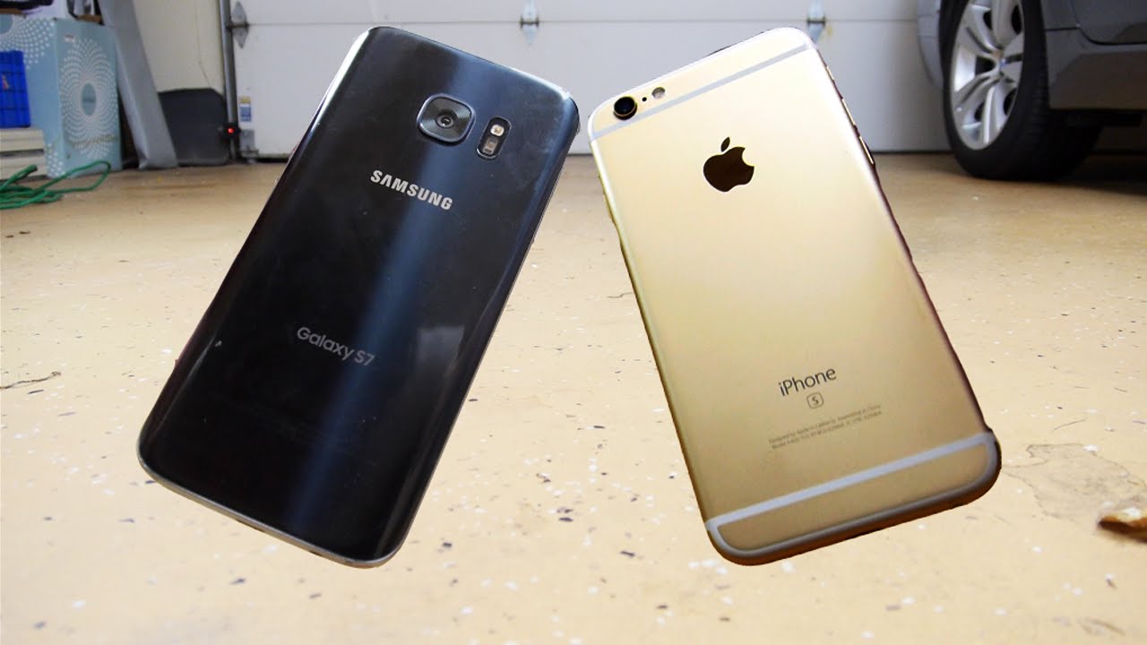 Thử nghiệm thả rơi xuống nền bê tông giữa Galaxy S7 vs iPhone 6s