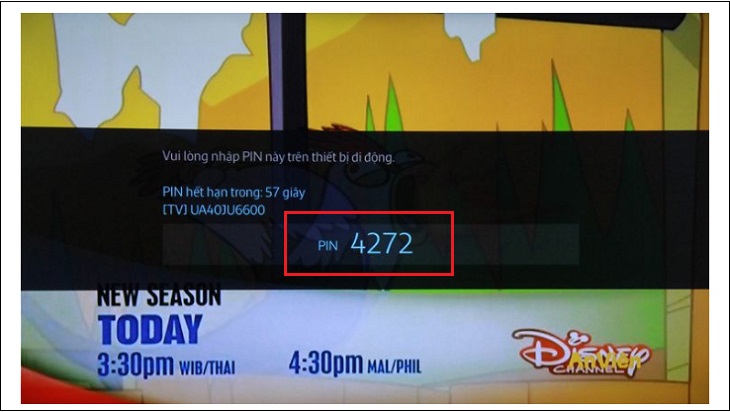 Cách điều khiển Smart tivi Samsung bằng điện thoại Android và iPhone > nhập lại mã pin này trên điện thoại để thực hiện việc kết nối