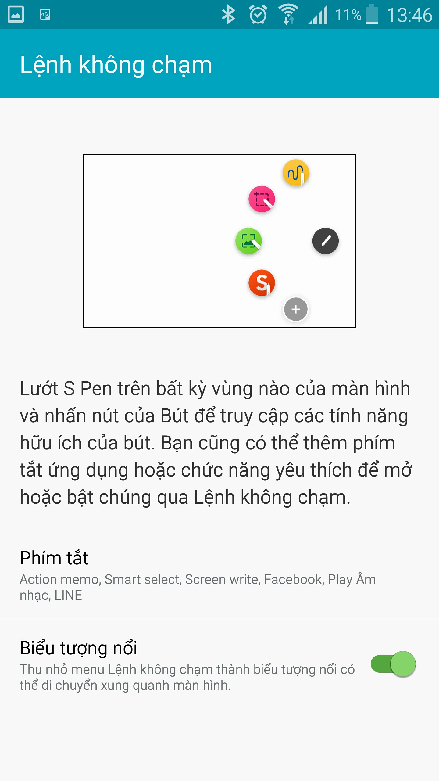 Thêm truy cập nhanh trên bút S-pen