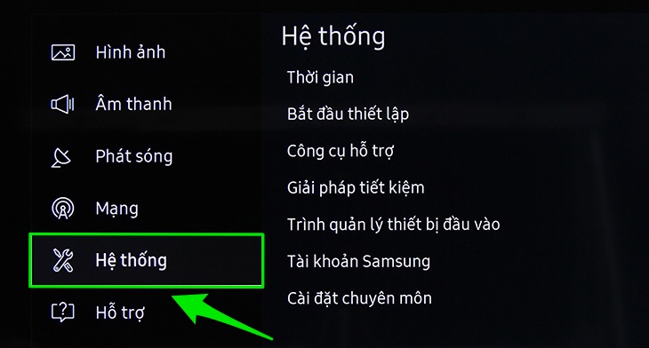 Chọn Cài đặt hệ thống