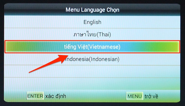 Chọn ngôn ngữ Tiếng Việt