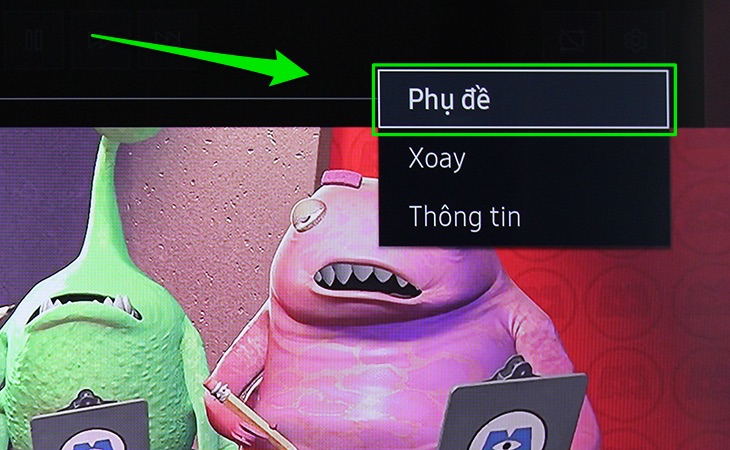 Cách xem phim, nghe nhạc, xem ảnh trong USB bằng Smart tivi Samsung 2016 > Tuỳ chỉnh phụ đề