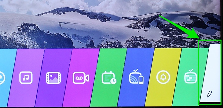 Cách xoá ứng dụng trên Smart tivi LG 2016 > Chọn tính năng chế độ sửa