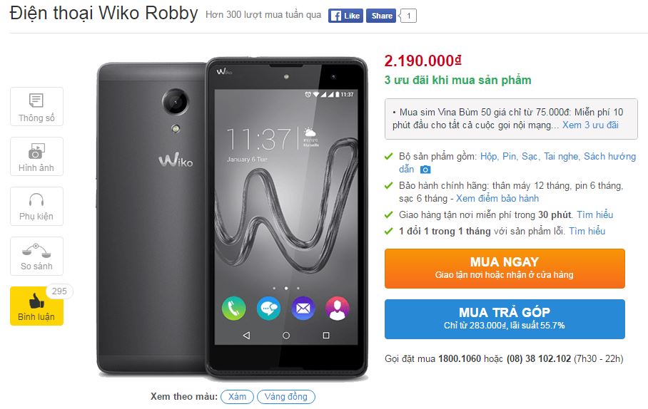 Smartphone thương hiệu Pháp với thiết kế đẹp, chạy Android 6.0 lên kệ