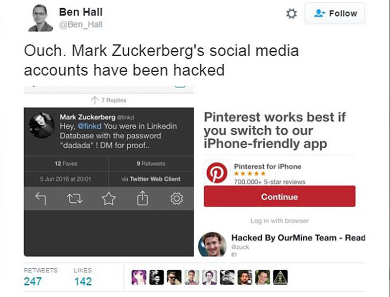 Tài khoản Ben Hall đăng cảnh báo