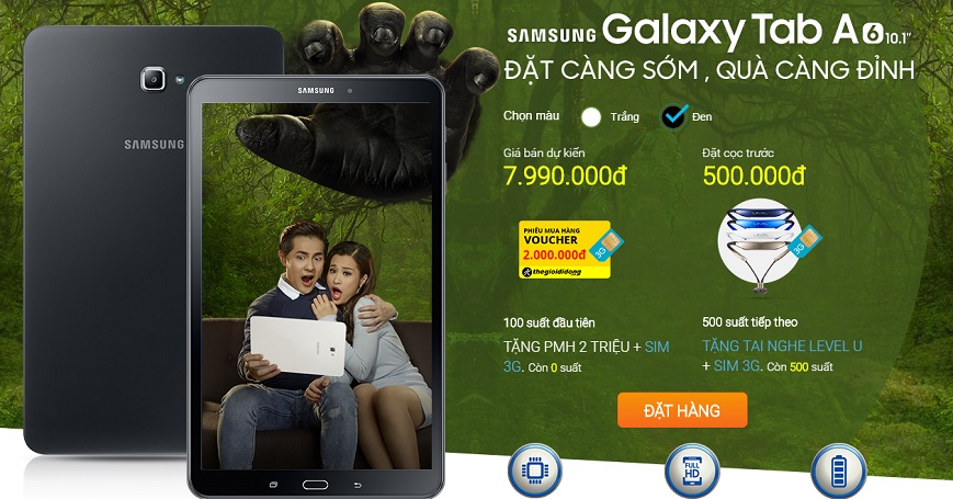 Đặt mua trước Samsung Galaxy Tab A 6 10.1 inch nhận nhiều khuyến mãi hấp dẫn