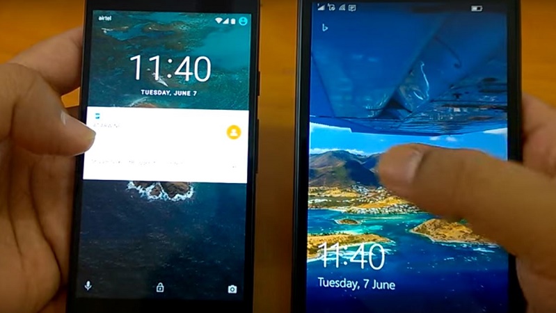 So sánh giao diện giữa Windows 10 Mobile Redstone và Android N