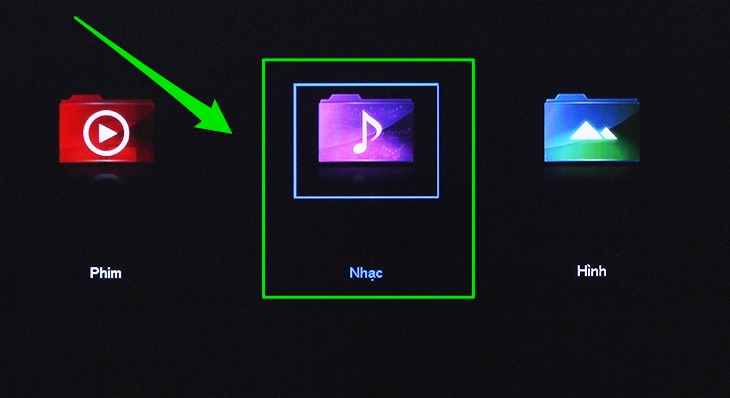 Chọn mục Nhạc