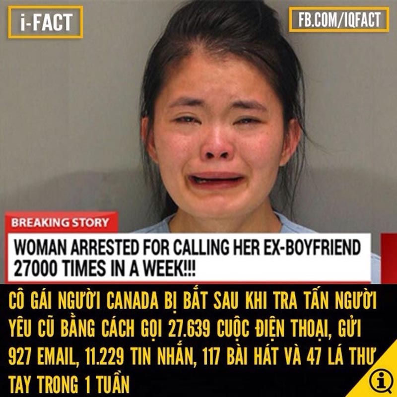 Đây là cô gái spam người yêu đến nổi bị bắt, đừng ai dại làm thử nha!