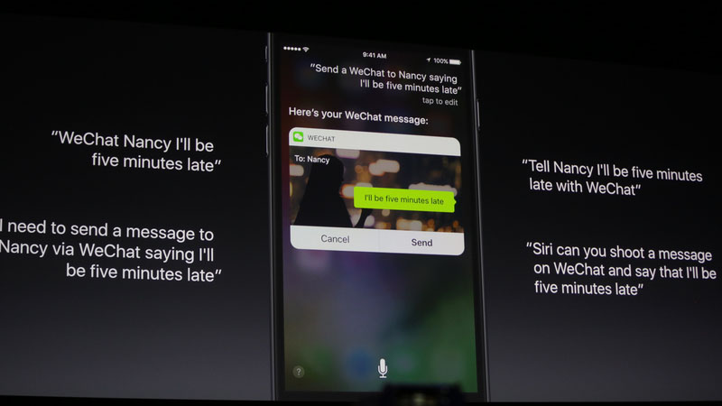 Siri giờ đây sẽ hỗ trợ những ứng của bên thứ ba, như WeChat
