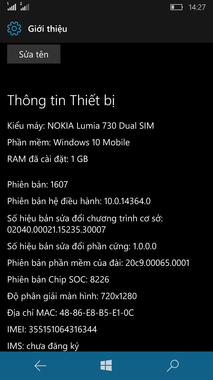 Điện thoại mình đã cập nhật bản mới