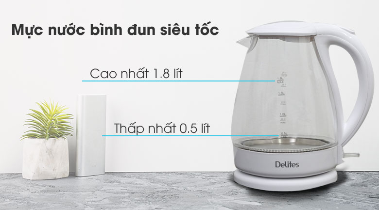 Mực nước tiêu chuẩn bình đun siêu tốc