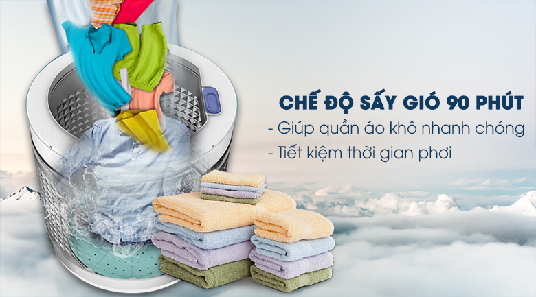 Tích hợp chức năng sấy gió 90 phút