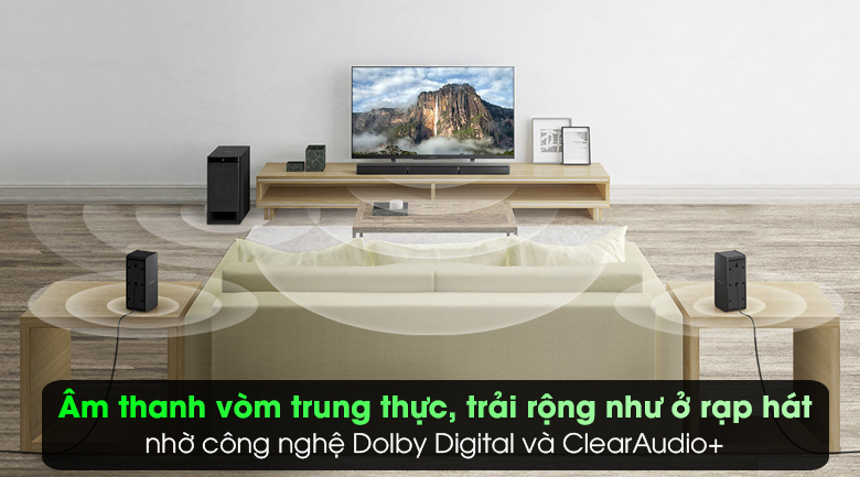 Hướng dẫn lắp đặt dàn âm thanh 5.1 nghe đủ 6 loa cho âm thanh hay nhất > Dàn âm thanh Soundbar Sony HT-RT3/M