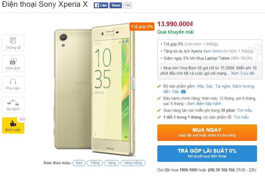 Xperia X với camera 13/23 MP chính thức lên kệ TGDĐ, có trả góp 0% Xperia X với camera 13/23 MP chính thức lên kệ TGDĐ, có trả góp 0%