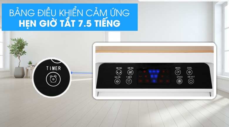 Quạt điều hòa Delites FL-918 với bảng điều khiển cảm ứng dễ sử dụng