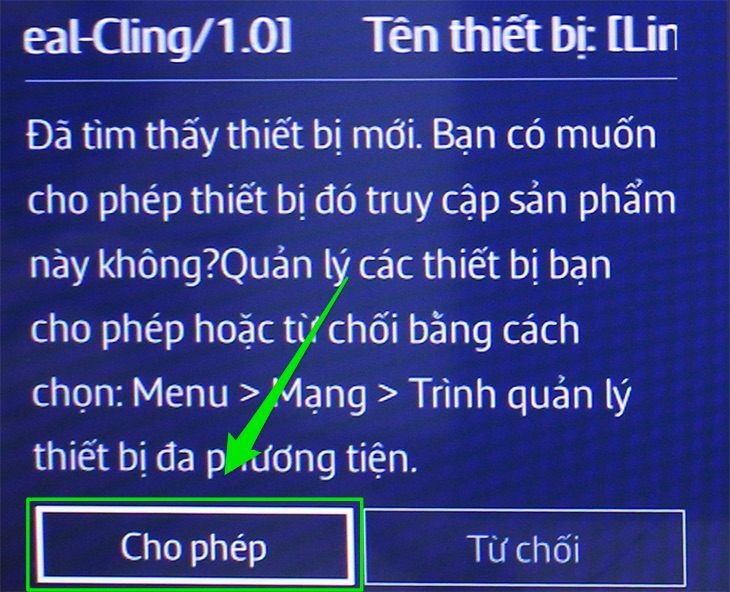 Cho phép kết nối