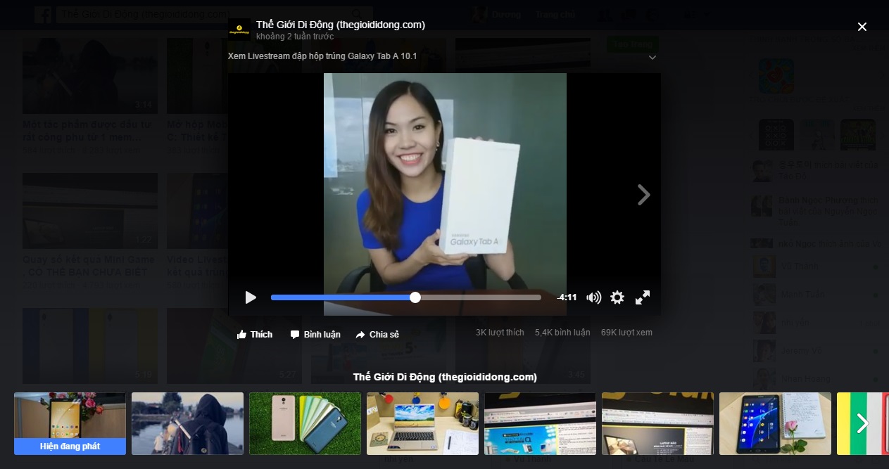 Hình ảnh Live Stream đập hộp trúng Samsung Galaxy Tab A 10.1 Hình ảnh Live Stream đập hộp trúng Samsung Galaxy Tab A 10.1