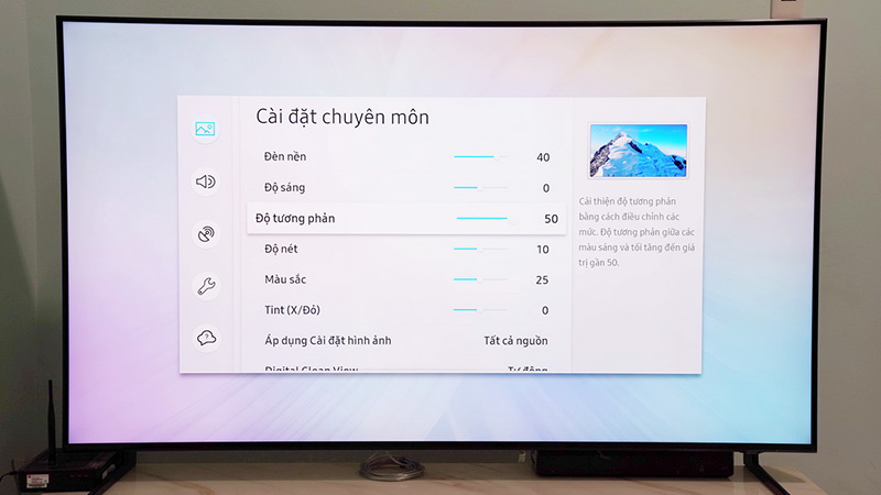 Hãy khám phá tính năng chỉnh tivi tuyệt vời của chúng tôi để trải nghiệm hình ảnh cực nét và tiện dụng hơn bao giờ hết. Tivi như ý muốn của bạn sẽ được cài đặt theo ý thích với bộ chỉnh sửa hình ảnh và âm thanh chuyên nghiệp của chúng tôi.