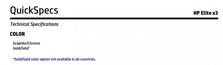 HP Elte X3 sẽ có thêm màu vàng gold