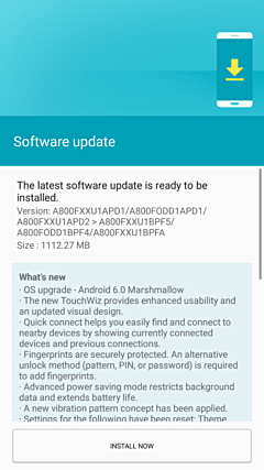 Galaxy A8 chính thức lên đời Android 6.0