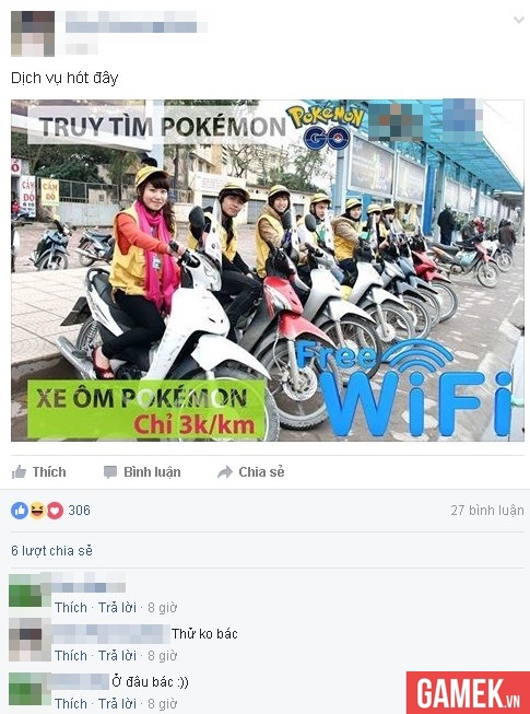 Xuất hiện dịch vụ xe ôm phục vụ chơi Pokemon GO tại Việt Nam Xuất hiện dịch vụ xe ôm phục vụ chơi Pokemon GO tại Việt Nam