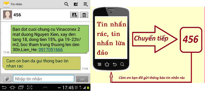 Kiến nghị dùng đầu số 456 để tiếp nhận phản ánh tin nhắn rác Kiến nghị dùng đầu số 456 để tiếp nhận phản ánh tin nhắn rác