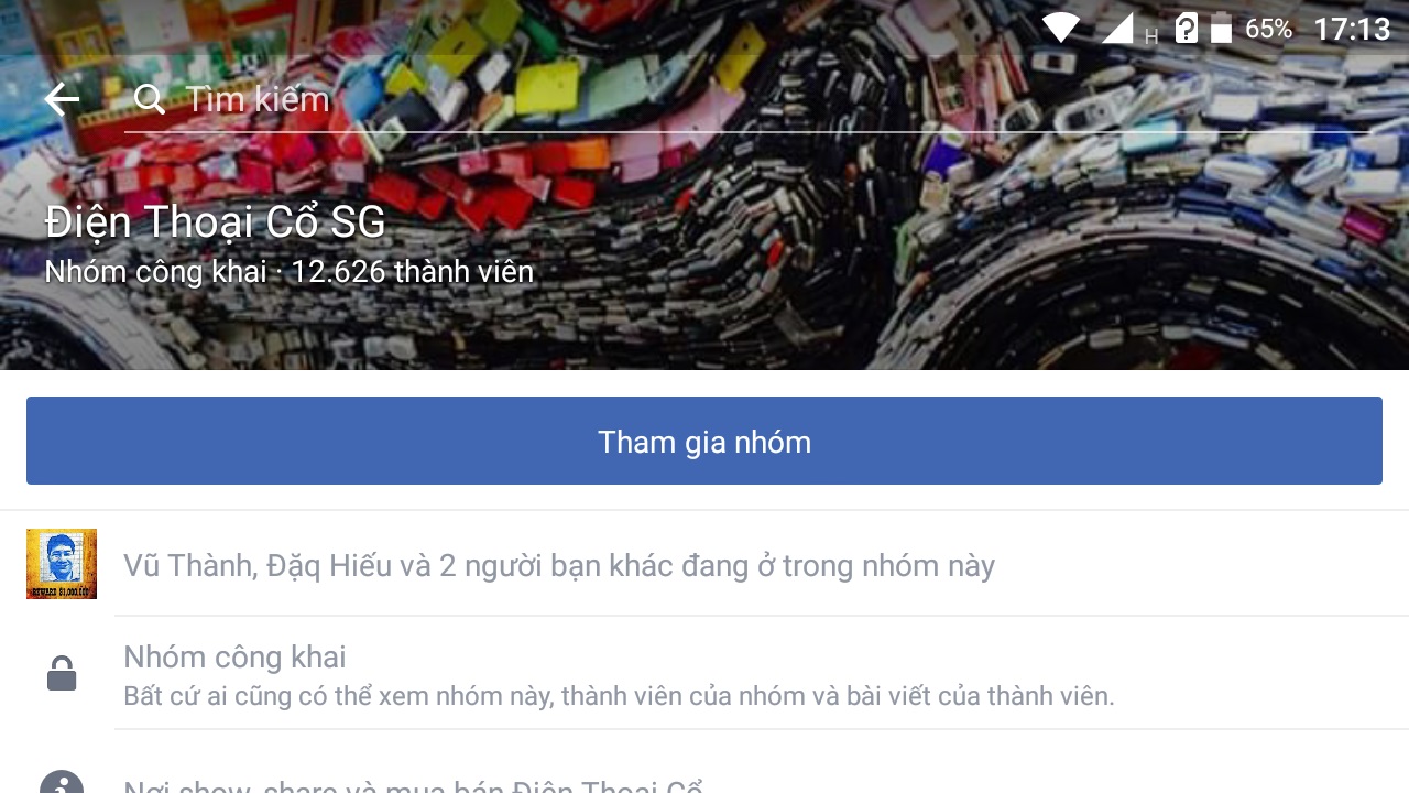Group điện thoại cổ trên Facebook