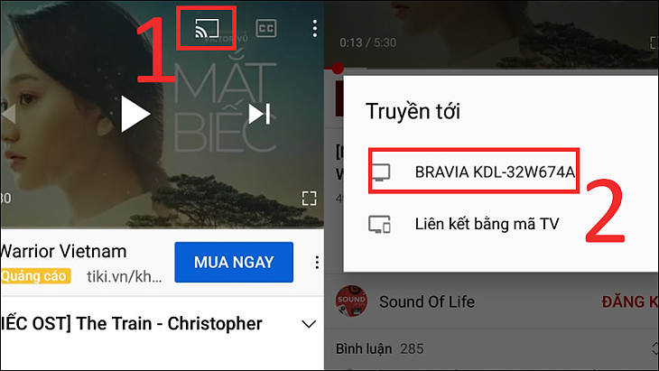 truy cập vào YouTube trên điện thoại