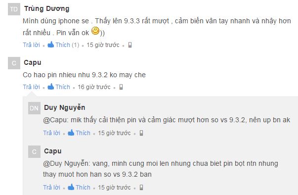 Dân mạng nói gì về bản iOS 9.3.3 vừa phát hành? Dân mạng nói gì về bản iOS 9.3.3 vừa phát hành?