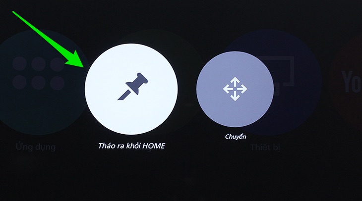Cách sắp xếp màn hình trang chủ Smart tivi Panasonic giao diện Firefox > Xoá khỏi HOME