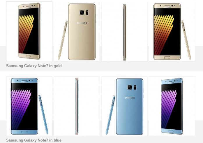Galaxy Note 7 với nhiều màu sắc ấn tượng Galaxy Note 7 với nhiều màu sắc ấn tượng