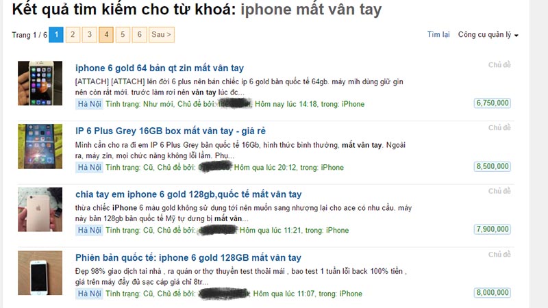 iphone mất vân tay