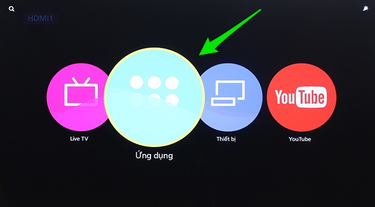 Cách xoá ứng dụng trên Smart tivi Panasonic giao diện Firefox > Chọn Ứng dụng
