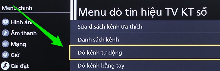 Cách dò kênh trên Smart tivi Panasonic giao diện Firefox > Chọn dò kênh tự động