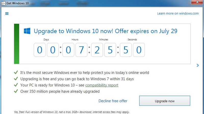 Windows 10 hết hạn nâng cấp free là chủ đề được nói nhiều nhất Windows 10 hết hạn nâng cấp free là chủ đề được nói nhiều nhất