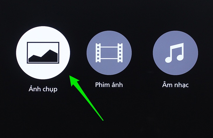 Cách xem phim, nghe nhạc, xem ảnh trong USB trên Smart tivi Panasonic giao diện Firefox > Chọn Ảnh chụp
