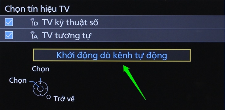 Chọn tự động dò kênh