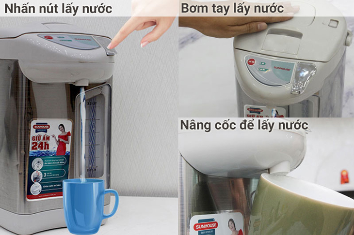 Nên chọn mua bình đun siêu tốc hay bình thuỷ điện > Bình thủy điện Sunhouse SHD1533 3.3 lít