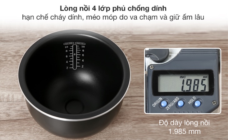 Nồi cơm điện tử Tefal 1.8 lít RK736B68 có chất liệu cao cấp, an toàn