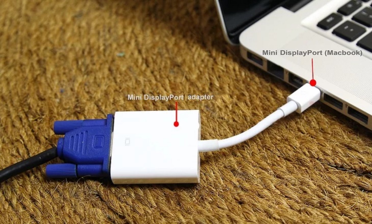 Kết nối cáp Mini DisplayPort với Macbook Pro Kết nối cáp Mini DisplayPort với Macbook Pro