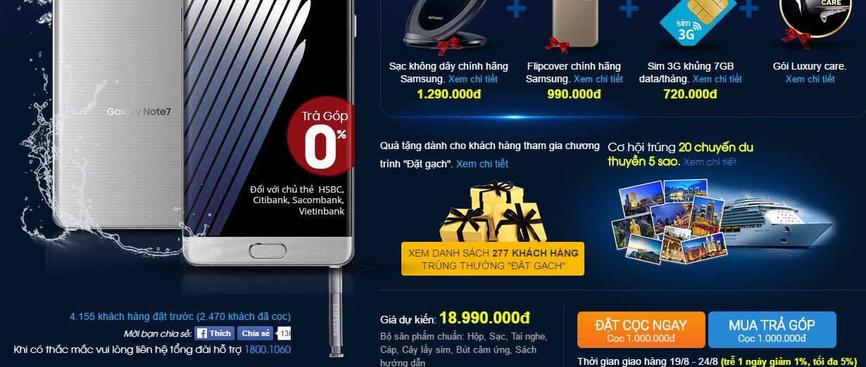 Galaxy Note 7 cháy hàng ngay tại quê nhà Galaxy Note 7 cháy hàng ngay tại quê nhà