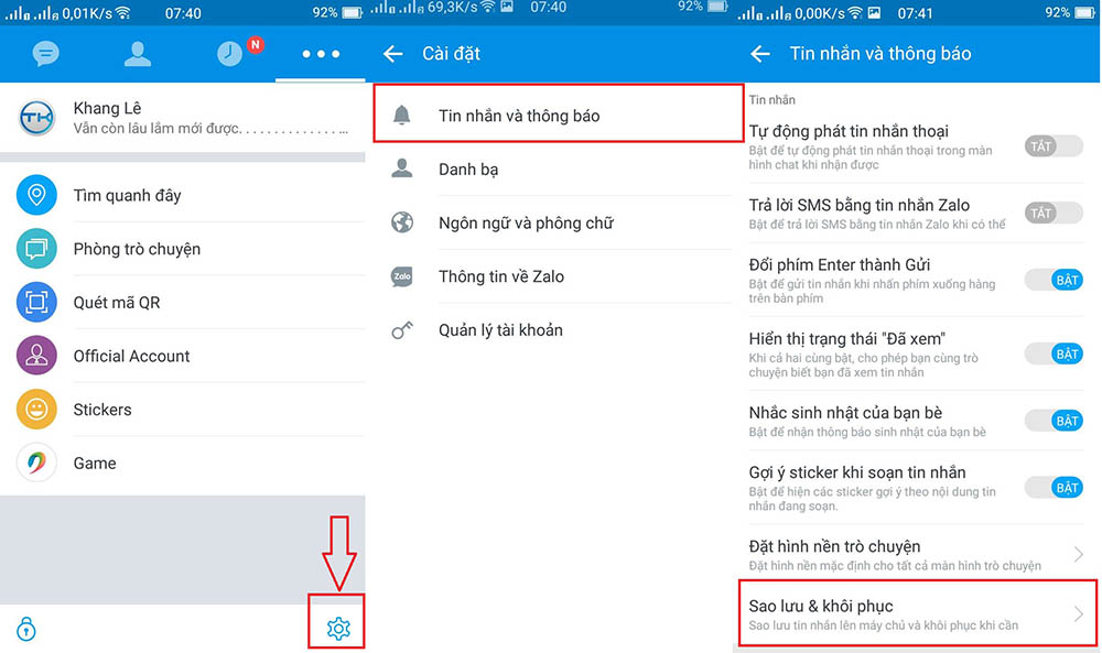 Cách để giúp tin nhắn Zalo không bao giờ bị mất - Zalo Mobile